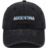Vintage Argentina Flag Retro Argentinian Washed Cotton Baseball Cap