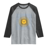 Sol de Mayo Argentina Flag Argentinian Sun Raglan Shirt