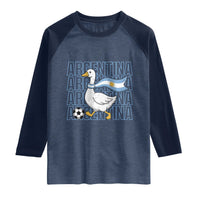 Argentina Soccer Football Raglan Shirt Silly Goose Argentinian Flag Fan Supporter