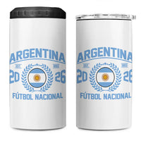 Argentina 2026 Soccer Football Fan Argentinian Flag 4 in 1 Can Cooler Tumbler