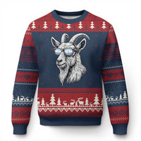 Cool Goat With Sunglasses Argentinian Flag Ugly Christmas Sweater Argentina Soccer Football Game Day Supporter