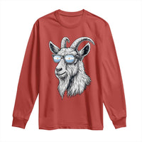 Cool Goat With Sunglasses Argentinian Flag Long Sleeve Shirt Argentina Soccer Football Game Day Supporter