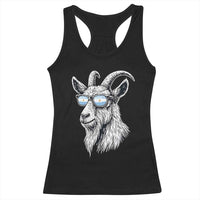 Cool Goat With Sunglasses Argentinian Flag Racerback Tank Top Argentina Soccer Football Game Day Supporter