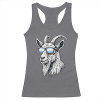 Cool Goat With Sunglasses Argentinian Flag Racerback Tank Top Argentina Soccer Football Game Day Supporter