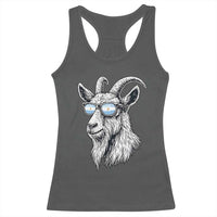 Cool Goat With Sunglasses Argentinian Flag Racerback Tank Top Argentina Soccer Football Game Day Supporter
