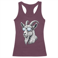 Cool Goat With Sunglasses Argentinian Flag Racerback Tank Top Argentina Soccer Football Game Day Supporter