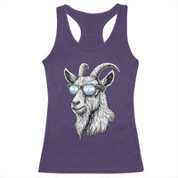 Cool Goat With Sunglasses Argentinian Flag Racerback Tank Top Argentina Soccer Football Game Day Supporter