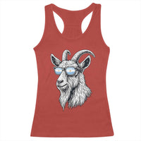 Cool Goat With Sunglasses Argentinian Flag Racerback Tank Top Argentina Soccer Football Game Day Supporter