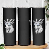 Cool Goat With Sunglasses Argentinian Flag Skinny Tumbler Argentina Soccer Football Game Day Supporter