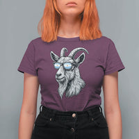 Cool Goat With Sunglasses Argentinian Flag T Shirt For Women Argentina Soccer Football Game Day Supporter