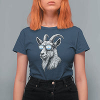 Cool Goat With Sunglasses Argentinian Flag T Shirt For Women Argentina Soccer Football Game Day Supporter