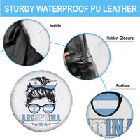 Argentina Messy Bun Proud Argentinian Flag Spare Tire Cover