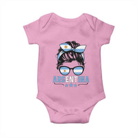 Argentina Messy Bun Proud Argentinian Flag Baby Onesie