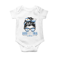 Argentina Messy Bun Proud Argentinian Flag Baby Onesie