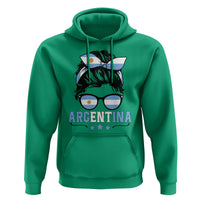Argentina Messy Bun Proud Argentinian Flag Hoodie