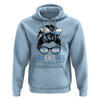 Argentina Messy Bun Proud Argentinian Flag Hoodie