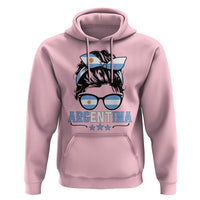 Argentina Messy Bun Proud Argentinian Flag Hoodie