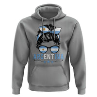 Argentina Messy Bun Proud Argentinian Flag Hoodie