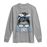 Argentina Messy Bun Proud Argentinian Flag Long Sleeve Shirt