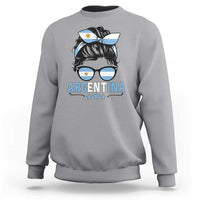 Argentina Messy Bun Proud Argentinian Flag Sweatshirt