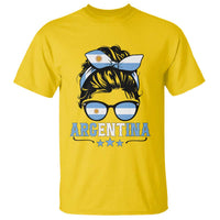 Argentina Messy Bun Proud Argentinian Flag T Shirt