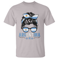 Argentina Messy Bun Proud Argentinian Flag T Shirt