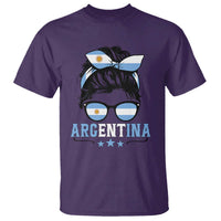 Argentina Messy Bun Proud Argentinian Flag T Shirt