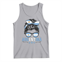 Argentina Messy Bun Proud Argentinian Flag Tank Top