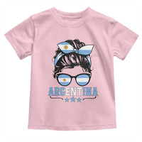 Argentina Messy Bun Proud Argentinian Flag Toddler T Shirt
