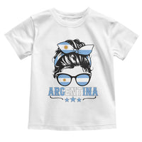 Argentina Messy Bun Proud Argentinian Flag Toddler T Shirt