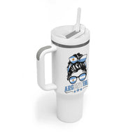 Argentina Messy Bun Proud Argentinian Flag Tumbler With Handle
