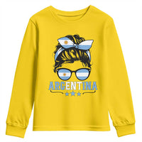Argentina Messy Bun Proud Argentinian Flag Youth Sweatshirt