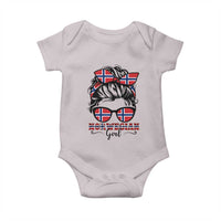 Norway Messy Bun Girl Norwegian Flag Baby Onesie