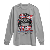 Norway Messy Bun Girl Norwegian Flag Long Sleeve Shirt