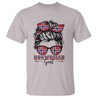 Norway Messy Bun Girl Norwegian Flag T Shirt