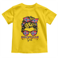 Norway Messy Bun Girl Norwegian Flag Toddler T Shirt