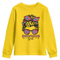 Norway Messy Bun Girl Norwegian Flag Youth Sweatshirt