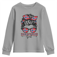 Norway Messy Bun Girl Norwegian Flag Youth Sweatshirt