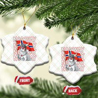 Norwegian Forest Cat Norway Flag Norge Pride Ceramic Ornament