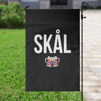 Skål Cheers in Norwegian Norway Garden Flag Funny Drinking Beer Norwegian Scandinavian