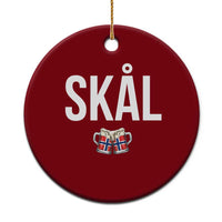 Skål Cheers in Norwegian Norway Ceramic Ornament Funny Drinking Beer Norwegian Scandinavian