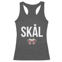 Skål Cheers in Norwegian Norway Racerback Tank Top Funny Drinking Beer Norwegian Scandinavian