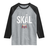 Skål Cheers in Norwegian Norway Raglan Shirt Funny Drinking Beer Norwegian Scandinavian