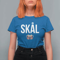 Skål Cheers in Norwegian Norway T Shirt For Women Funny Drinking Beer Norwegian Scandinavian
