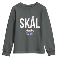 Skål Cheers in Norwegian Norway Youth Sweatshirt Funny Drinking Beer Norwegian Scandinavian