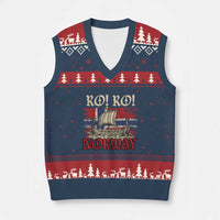 Ro Ro Norwegian Viking Ship Norway Flag V-Neck Knit Sweater Vest