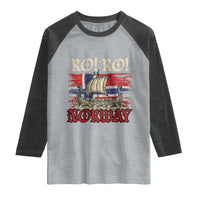 Ro Ro Norwegian Viking Ship Norway Flag Raglan Shirt
