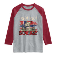 Ro Ro Norwegian Viking Ship Norway Flag Raglan Shirt
