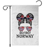 Ro Ro Norwegian Viking Ship Garden Flag Norway Flag Messy Bun Girl