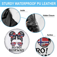 Ro Ro Norwegian Viking Ship Spare Tire Cover Norway Flag Messy Bun Girl